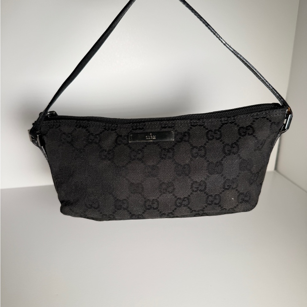Gucci Black Monogram Shoulder Bag